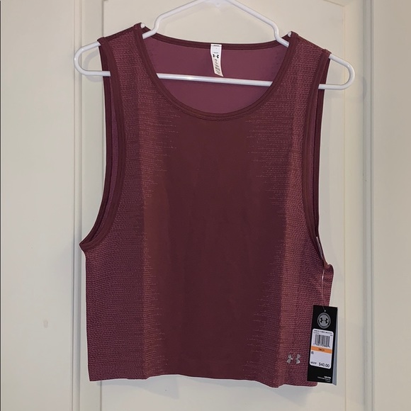 Under Armour Tops - Sz S Burgundy Under Armour Crop Muscle Tank
